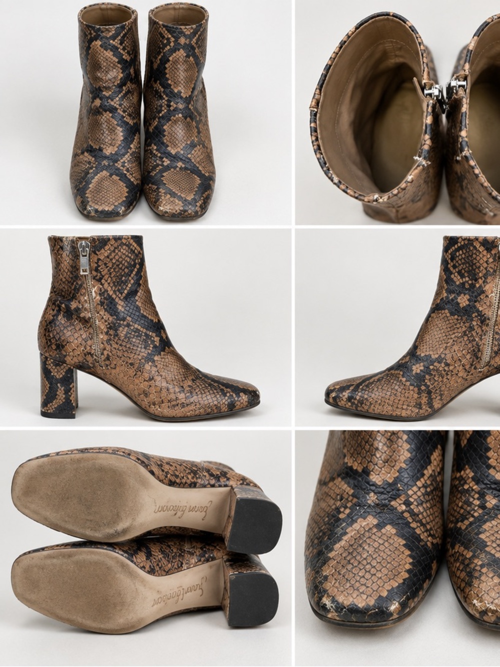 Sam Edelman Codie Snake-Print Ankle Boots